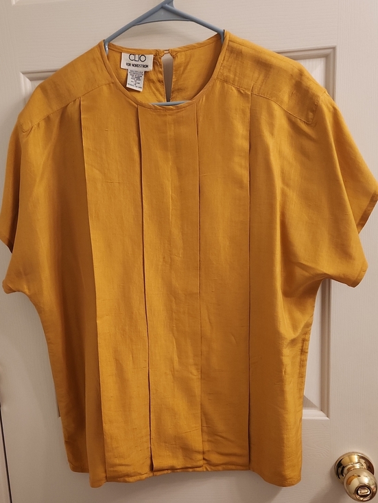 Nordstrom Tops - Clio for Nordstrom Women's Short-Sleeve Pleated Blouse in Mustard